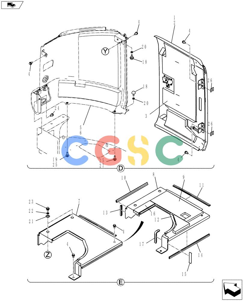 纽荷兰零件查询(E70BSR) - COMPACT CRAWLER EXCAVATOR ASN YT06-18001 (01-069[04]) - GUARD INSTALLATION New Holland Constructuion
