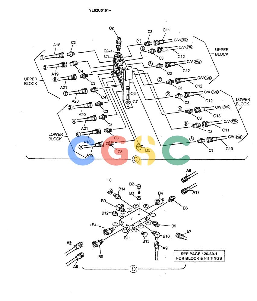 神钢零件查询(ED190LC) - BLADE RUNNER EXCAVATOR/DOZER BTW YL02U0101 - YL03U0135 (1/02-12/06) (01-034[02]) - REMOTE, CONTROL LINES (BOOM & ARM SAFETY) (BREAKER) Kobelco