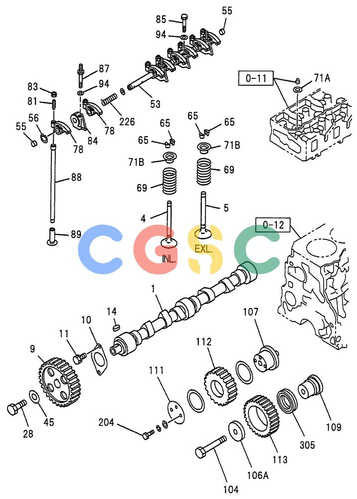 纽荷兰零件查询(E70SR) - MIDI CRAWLER EXCAVATOR ASN YT04-07175 (08-006) - CAMSHAFT AND VALVE New Holland Constructuion