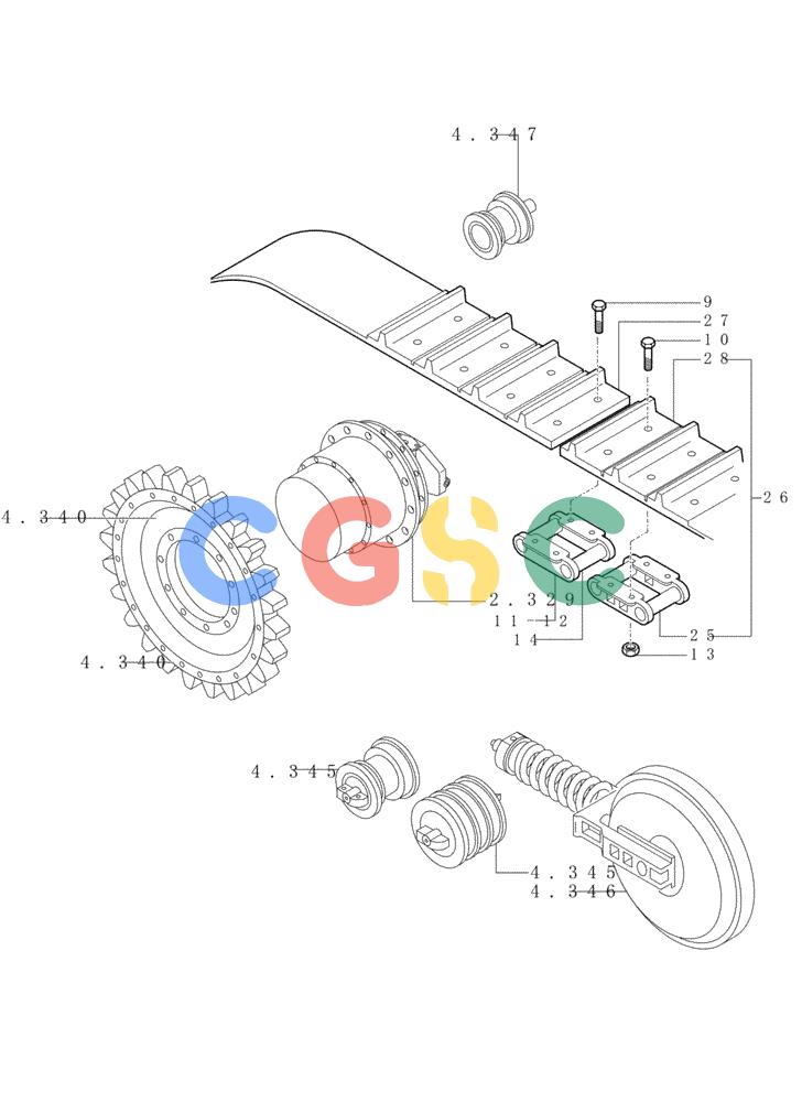 纽荷兰零件查询(FD80) - CRAWLER DOZER (1/98-) (9.349[01]) - TRACK CHAIN (L=508 mm) New Holland Constructuion