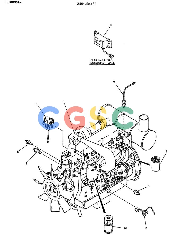 神钢零件查询(MD240C) - EXCAVATOR BTW LLU0301 - LLU0600 (1/80-12/06) (05-002) - ENGINE ASSY - 2451U344F4 Kobelco