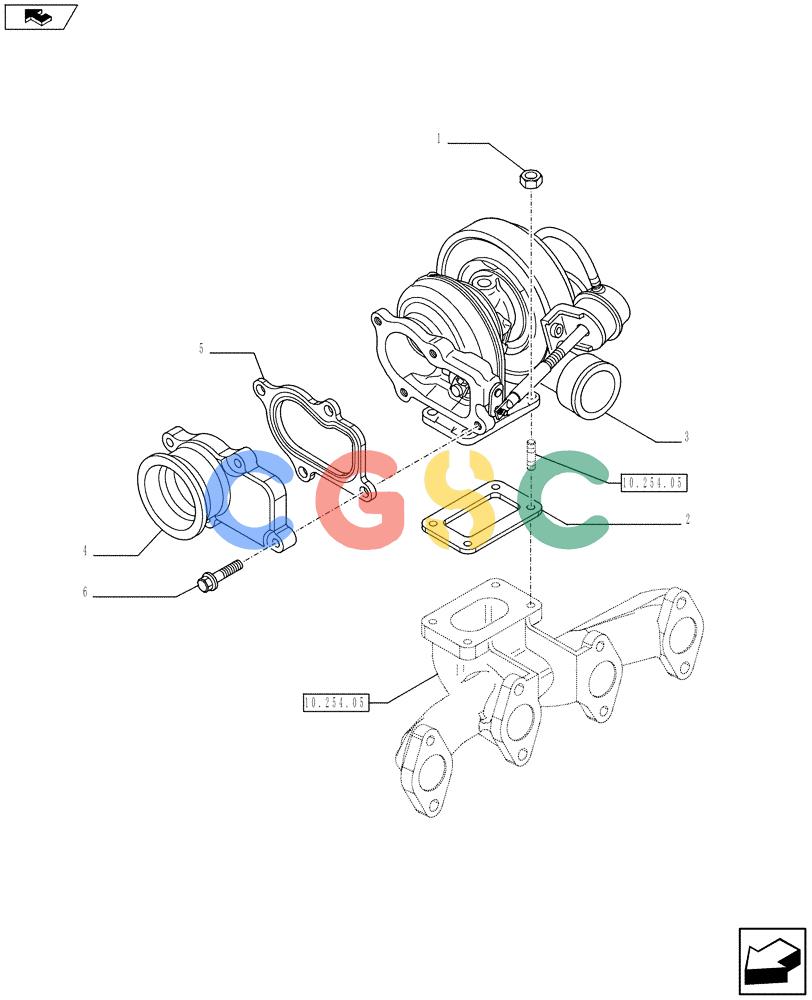神钢零件查询(F4HFE413J A003) - ENGINE 5801404986 - 84371228 (1/10-) (10.250.01) - TURBOCHARGER (84518528 - 2852070) Kobelco