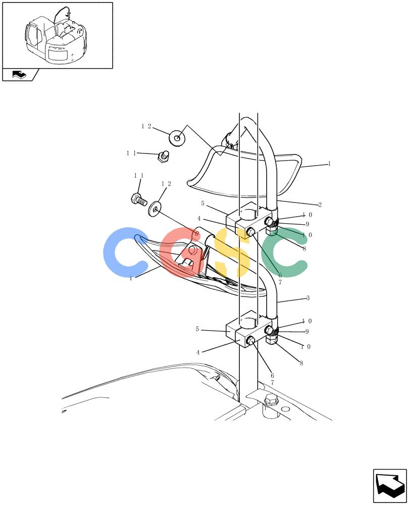 纽荷兰零件查询(E235BSR) - CRAWLER EXCAVATOR (5/07-) (1.300[17]) - MIRROR INSTAL New Holland Constructuion