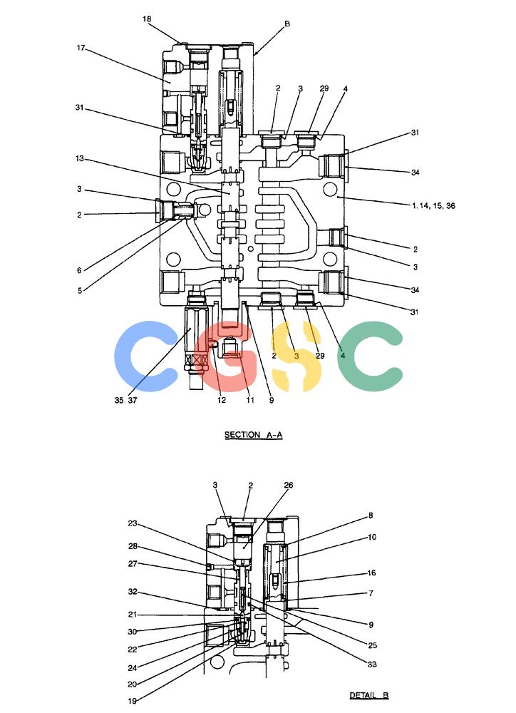 纽荷兰零件查询(EH80) - MIDI CRAWLER EXCAVATOR ASN LF04-02000 (N4TA18001 thru N4TA18010, ASN N5TA18011 -) (NA) (1/ (208) - VALVE ASSEMBLY, CONTROL (BOOM SWING) New Holland Constructuion