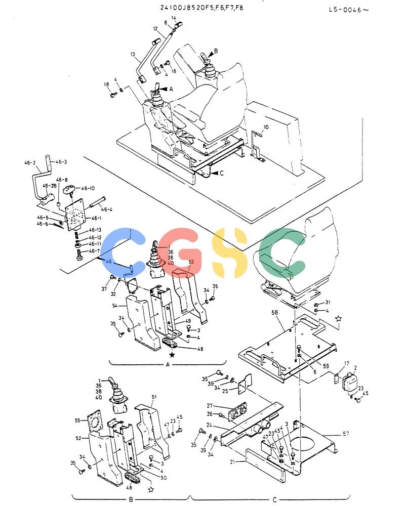 神钢零件查询(K916LC) - EXCAVATOR ASN YS0119 (1/87-12/03) (03-003[02]) - CONTROL ASSY (NEW WRIST CONTROL TYPE) Kobelco