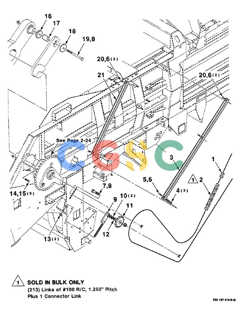 凯斯零件查询(8585) - CASE IH LARGE (3 X 4) RECTANGLER BALER (1/98-12/00) (2-20) - AUXILIARY DRIVE ASSEMBLY, LEFT Case Agriculture