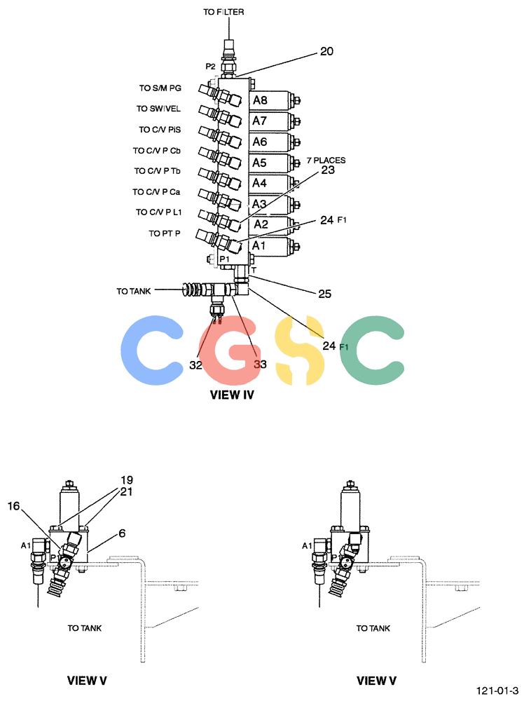 神钢零件查询(ED190LC-6E) - BLADE RUNNER EXCAVATOR/DOZER BTW YL03U0136 - YL03U0292 (1/05-12/06) (01-034[03]) - CONTROL LINES - VALVE (STANDARD) Kobelco