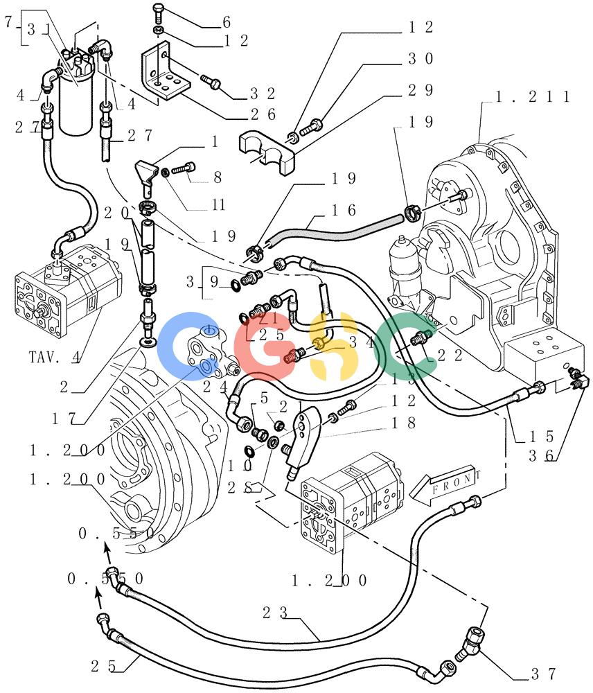 纽荷兰零件查询(DC150LT) - CRAWLER DOZER (6/00-) (1.220[02]) - TRANSMISSION LUBRICATION SYSTEM New Holland Constructuion