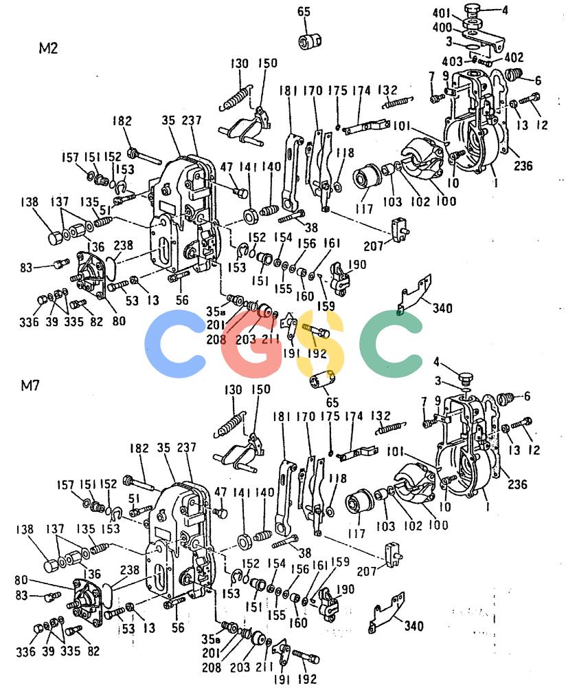 神钢零件查询(6D16-T) - MITSUBISHI DIESEL ENGINE - K909LC & MD240BLC (1/87-12/06) (03-006) - GOVERNOR (INNER PARTS) RSV TYPE Kobelco
