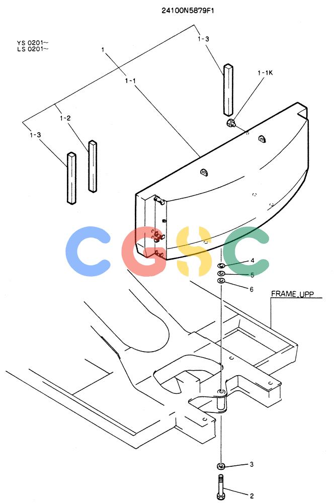 神钢零件查询(K916LC) - MARK II EXCAVTOR ASN YS0201 (1/89-12/03) (01-003) - COUNTER WEIGHT ASSY Kobelco