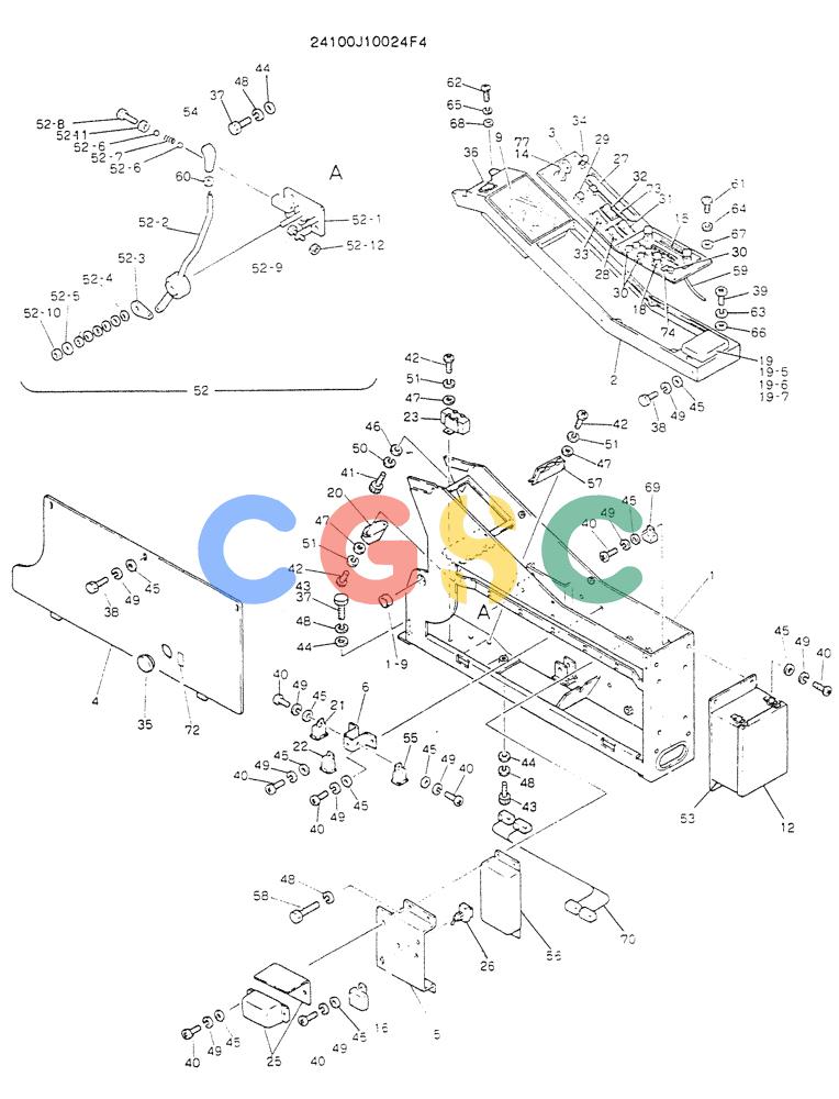 神钢零件查询(K904L) - MARK II EXCAVATOR BTW LX1501 - LX1525 (1/88-12/03) (05-009) - PANEL ASSY, INST, P/N 24100J10024F4 Kobelco