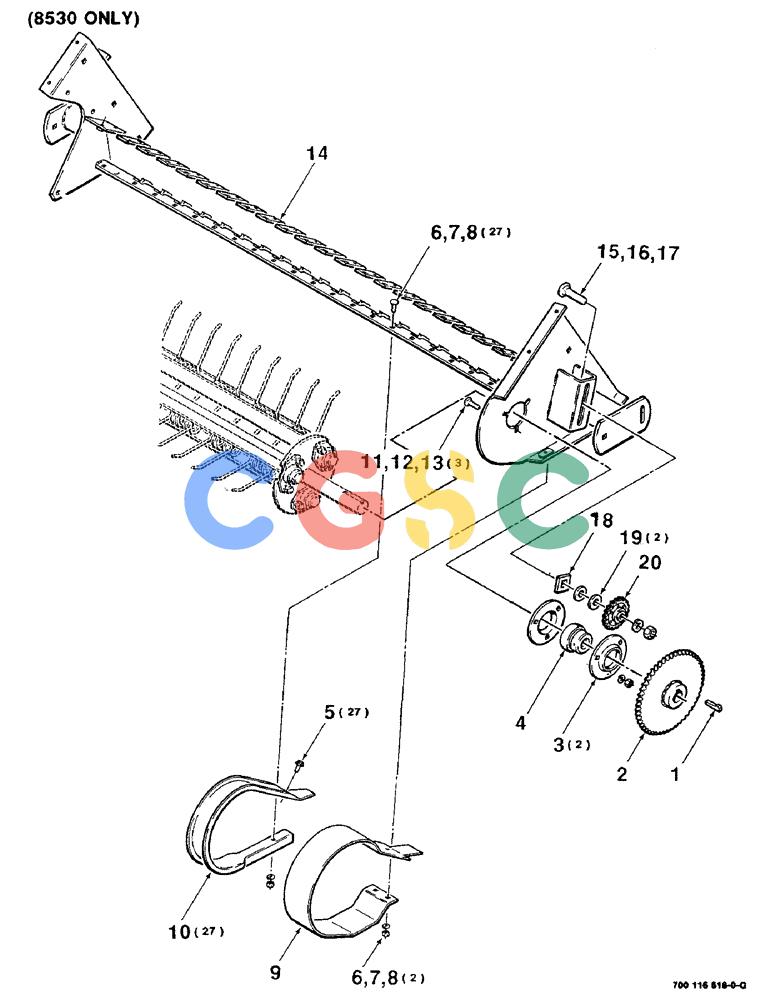 凯斯零件查询(8530) - CASE IH RECTANGULAR BALER (1/88-12/99) (3-04) - PICKUP FRAME AND WRAPPER ASSEMBLY - LEFT, (8530 ONLY) Case Agriculture
