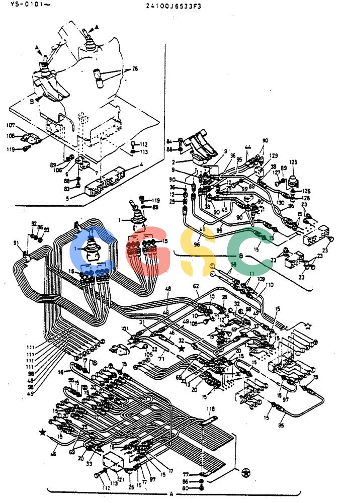 神钢零件查询(MD400LC) - EXCAVATOR BTW YS0101 - YS0200 (1/80-12/06) (03-002[01]) - REMOTE-CONTROL ASSY Kobelco