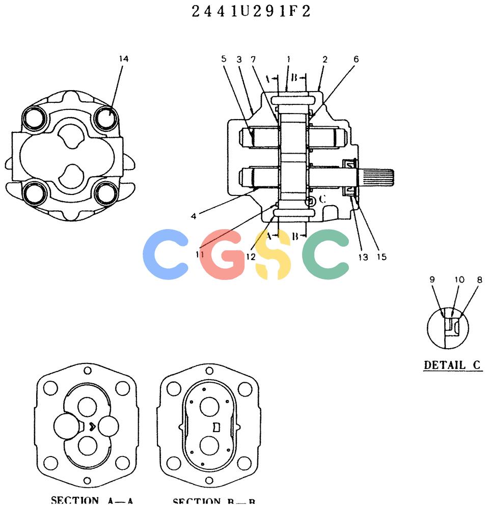 神钢零件查询(K912LC) - MARK II EXCAVATOR ASN YC-0301 (1/88-12/03) (11-024) - PUMP ASSY, GEAR Kobelco