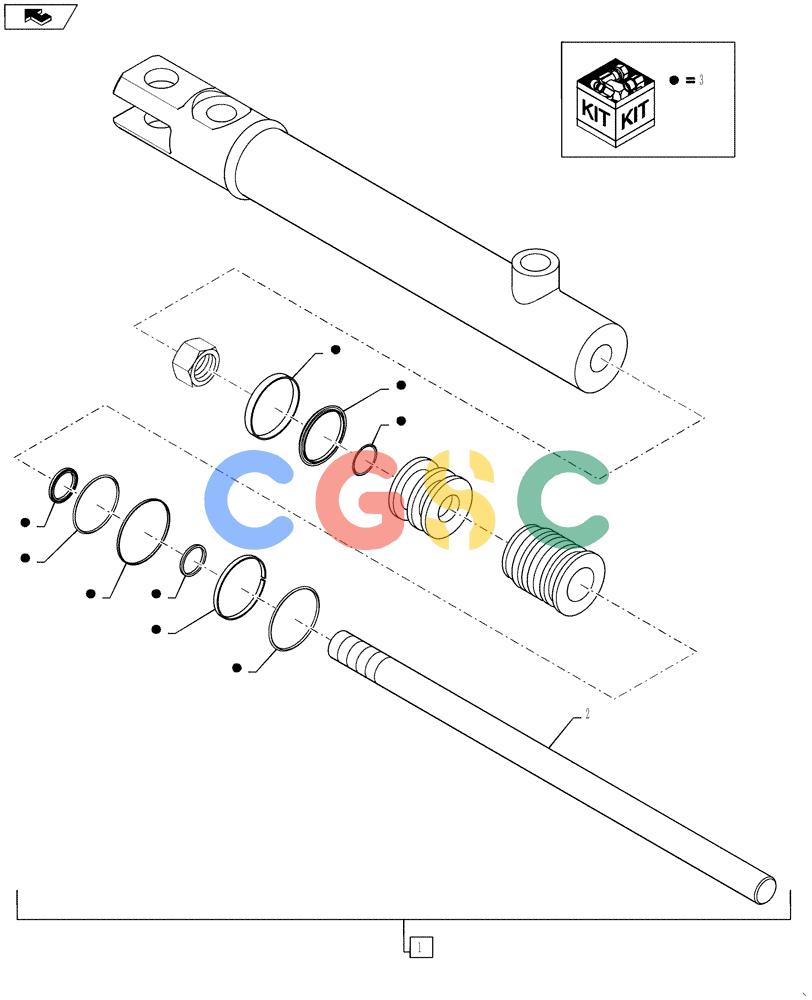 凯斯零件查询(810) - FLEX-AIR APPLICATOR - 2012 (2/12-) (35.748.14) - 6" AUGER GATE CYLINDER Case Agriculture