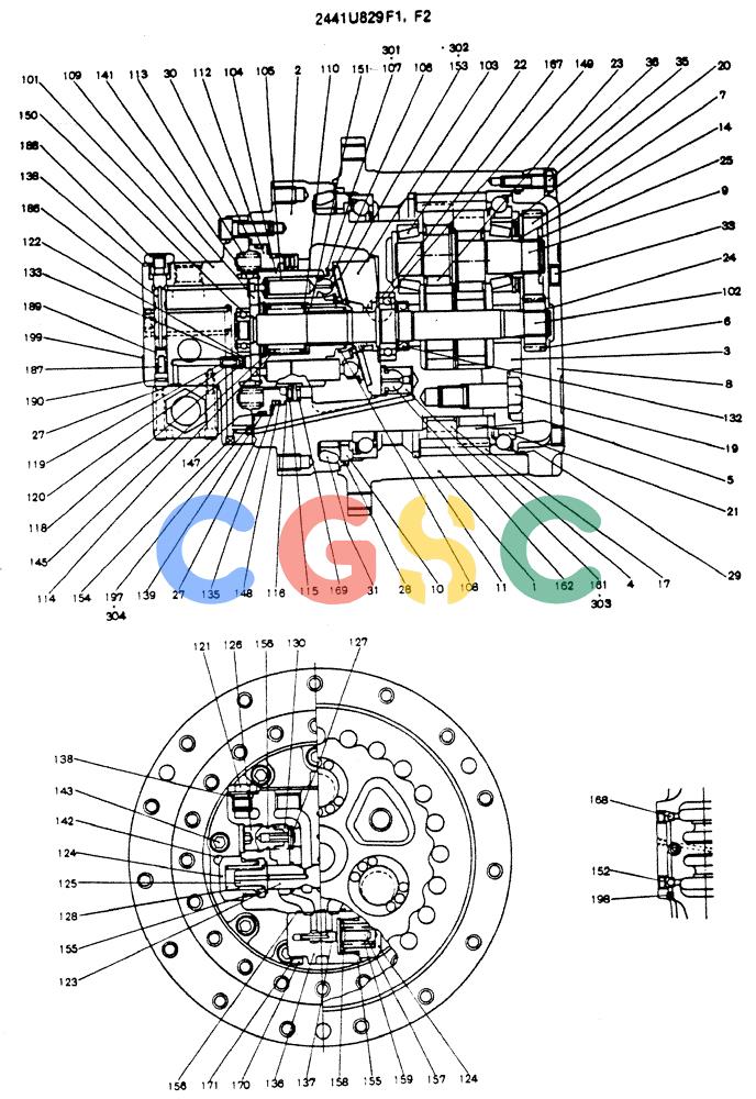 神钢零件查询(MD140C) - EXCAVATOR ASN YPU00501 (1/80-12/06) (12-008) - MOTOR ASSY (PROPELLING) Kobelco