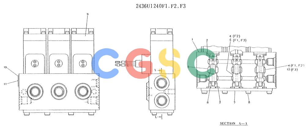 神钢零件查询(K909LC) - MARK II EXCAVATOR BTW LL1207 - LL1487 (1/87-12/03) (11-011) - VALVE ASSY, CONTROL (SWING) Kobelco