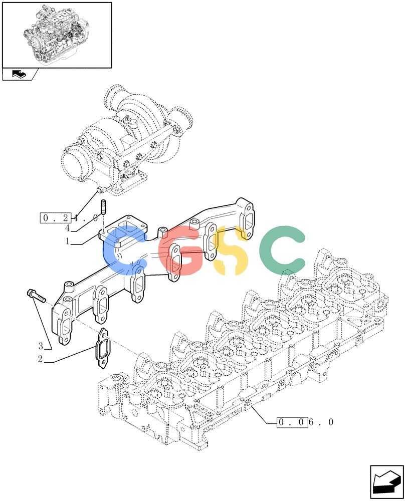 神钢零件查询(F4GE9684B J600) - ENGINE 504116859 - 87050849 (1/07-) (0.07.7) - EXHAUST MANIFOLD (2852897) Kobelco