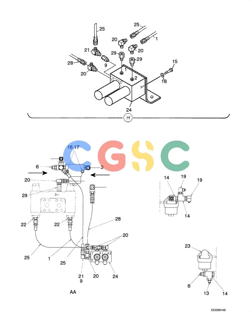 纽荷兰零件查询(EH215) - CRAWLER EXCAVATOR (9/03-) (08 -34[00]) - HYDRAULICS - PILOT CONTROL LINES, TRAVEL New Holland Constructuion