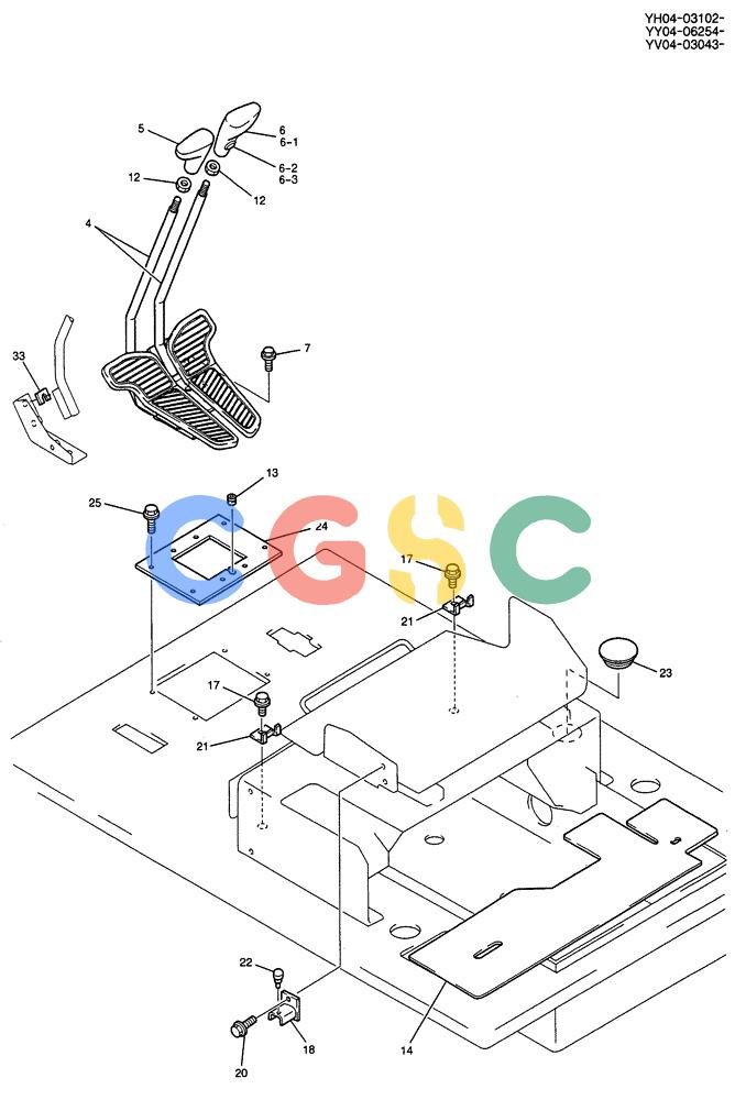 纽荷兰零件查询(E115SR) - CRAWLER EXCAVATOR ASN YV04-03043 (01-025[02]) - CONTROLS, OPERATORS New Holland Constructuion