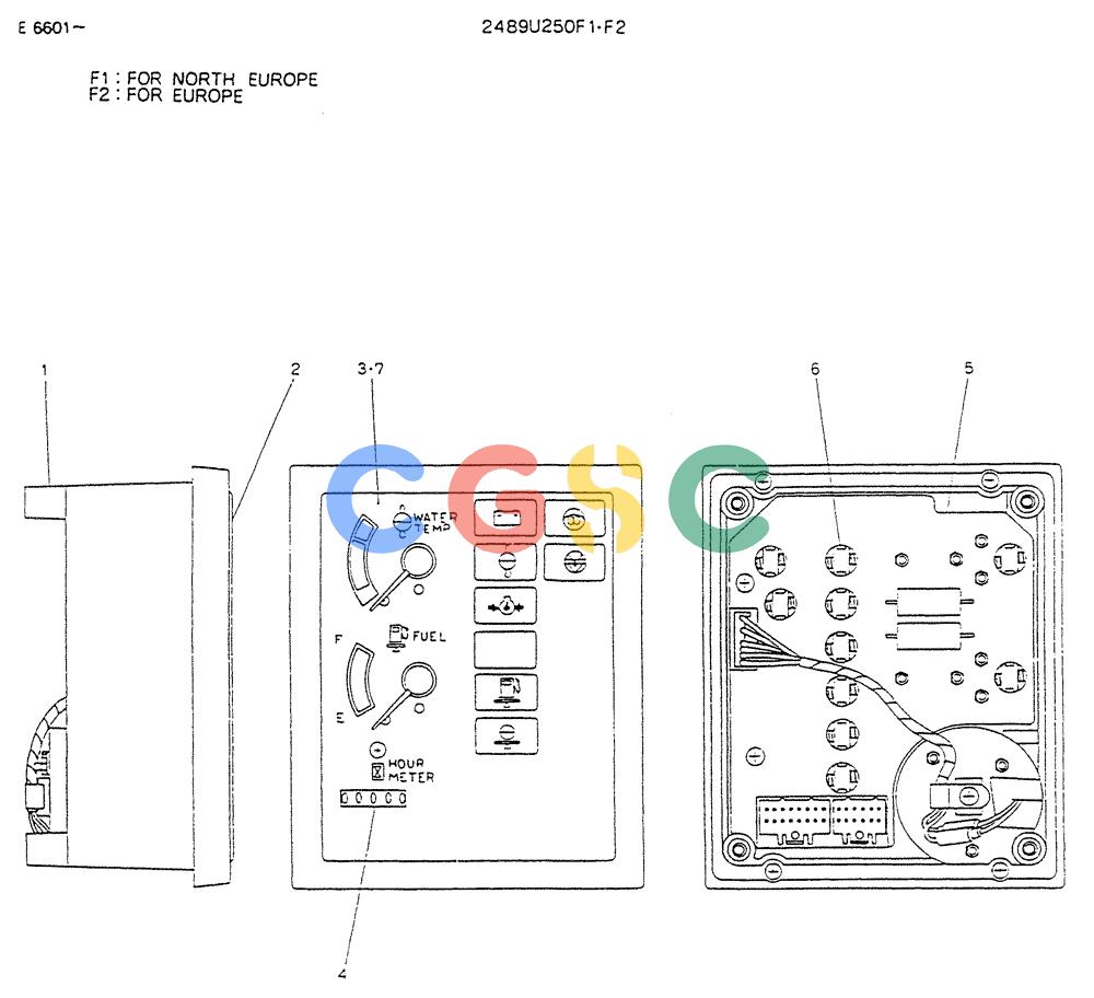 神钢零件查询(K903) - MARK II EXCAVATOR BTW LE6601 - LE7871 (1/88-12/03) (05-014[02]) - GAUGE, CLUSTER (FOR EXPORT) Kobelco