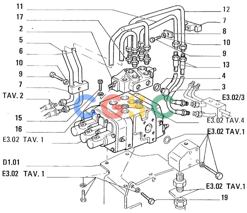纽荷兰零件查询(FL14E) - CRAWLER LOADER (E3.02/2A[001]) - HYDRAULIC SYSTEM New Holland Constructuion