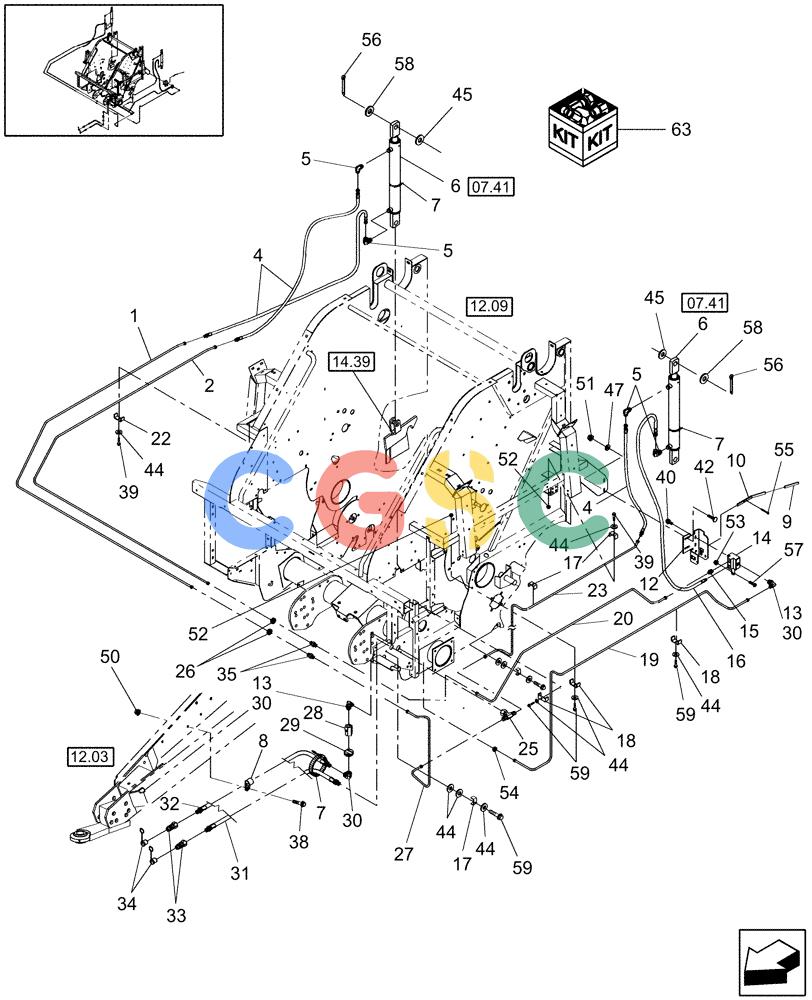 凯斯零件查询(RBX562) - CASE IH ROUND BALER (9/02-7/05) (07.40) - HYDRAULICS Case Agriculture