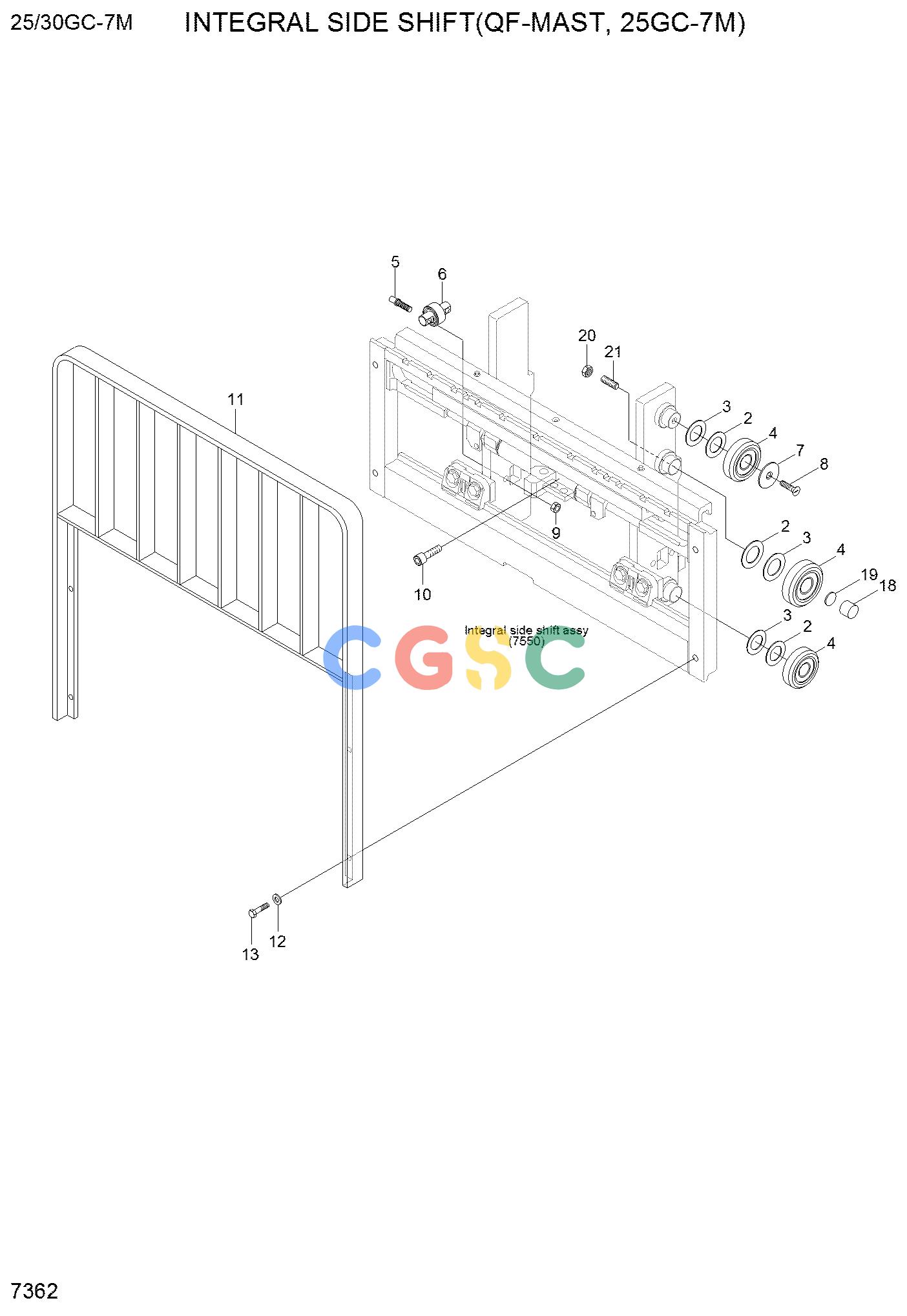 现代零件查询25/30GC-7M INTEGRAL SIDE SHIFT (QF-MAST, 25GC-7M)EPC Hyundai 