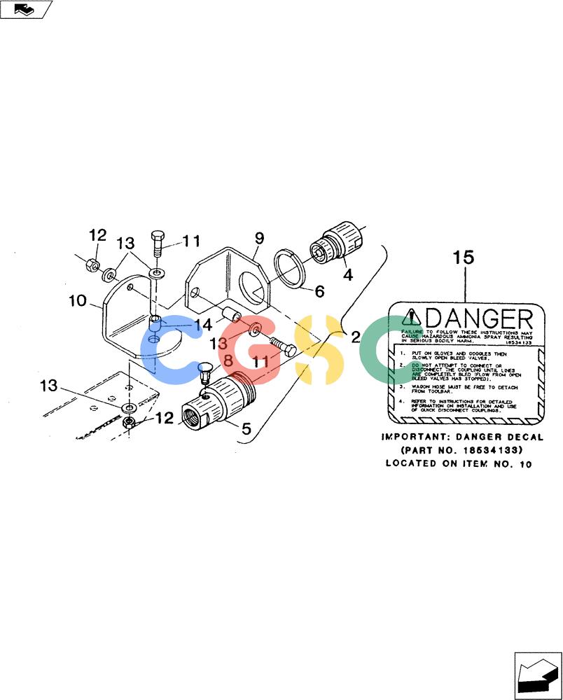 凯斯零件查询(3200) - TOOLBAR - DMI (1/80-12/90) (35.850.01) - 1-1/4" QUICK COUPLER ASSEMBLY Case Agriculture