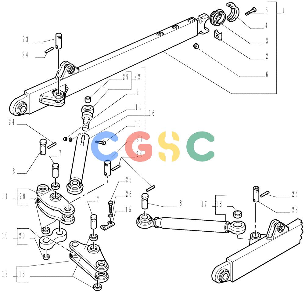 纽荷兰零件查询(DC150LT) - CRAWLER DOZER (6/00-) (9.467[01]) - PUSHBEAMS AND STRUTS - OPTIONAL CODE 76066228 New Holland Constructuion
