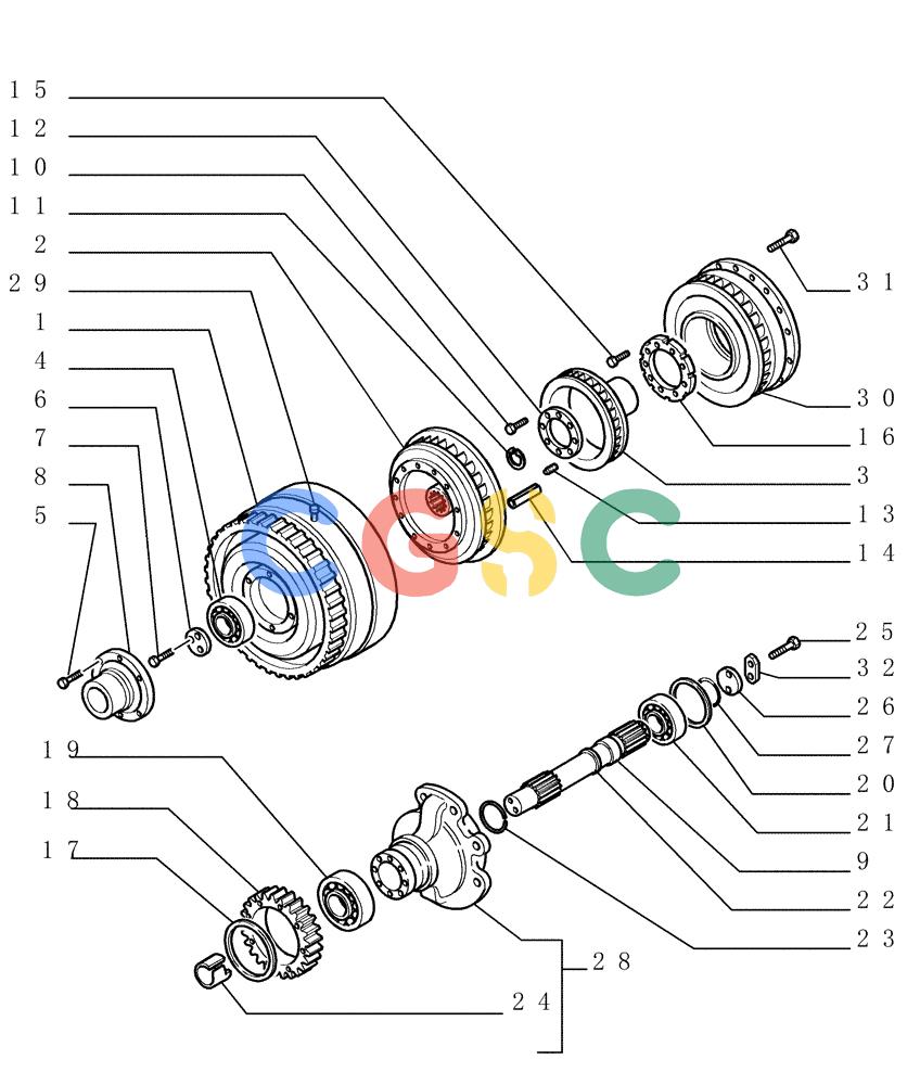 纽荷兰零件查询(DC150LT) - CRAWLER DOZER (6/00-) (1.200[04]) - TORQUE CONVERTER - COMPONENTS New Holland Constructuion