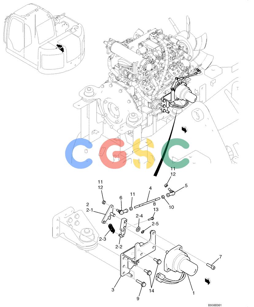 纽荷兰零件查询(E70BSR) - COMPACT CRAWLER EXCAVATOR BTW YT05-15001 - 18000 (NA) (4/08-) (02-04-00[00]) - ENGINE CONTROL ASSEMBLY (YT11M00010F1) New Holland Constructuion