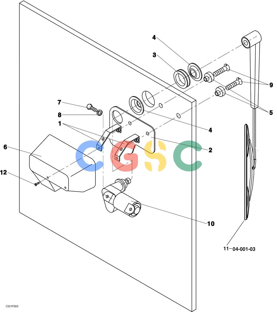 纽荷兰零件查询(CV700) - VIBRATORY ROLLER (9/01-) (04-001-02[01]) - REAR WINDSCREEN WIPER - CAB New Holland Constructuion