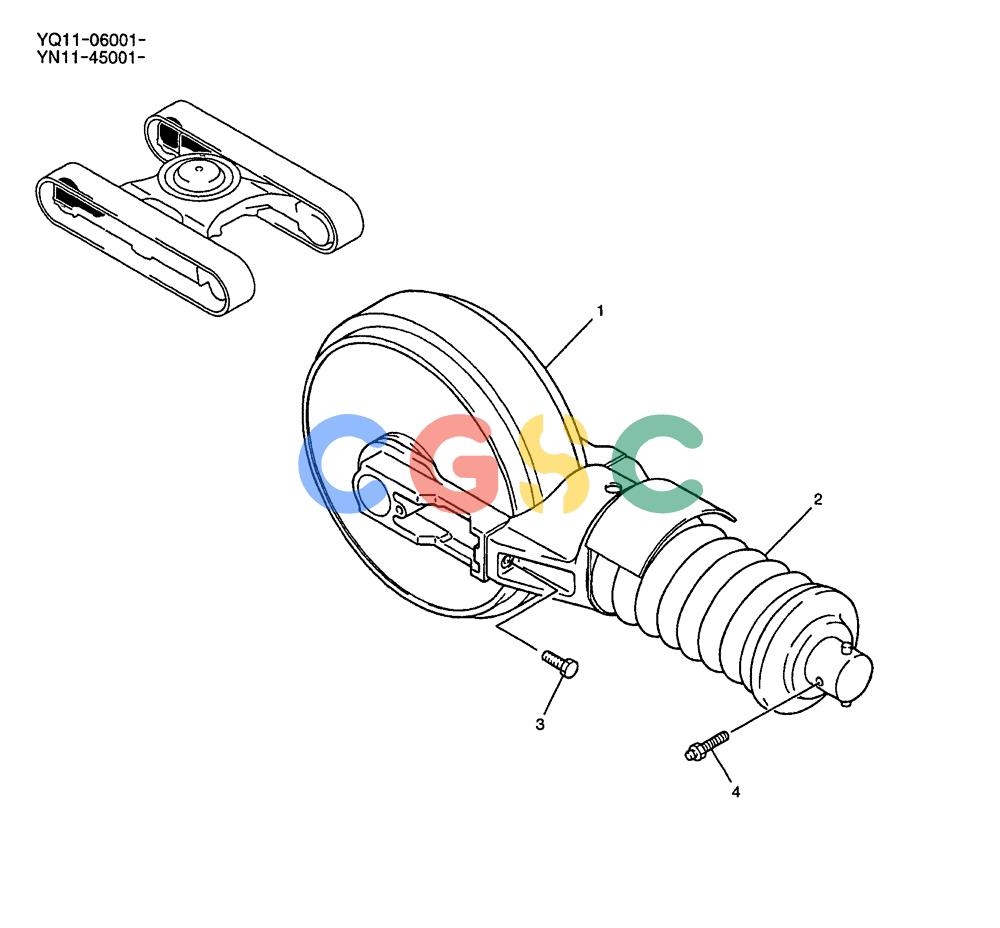 神钢零件查询(200-8) - EXCAVATOR S/N YN11-45001 - (1/06-12/09) (350-01-1) - IDLER ASSY, CRAWLER Kobelco