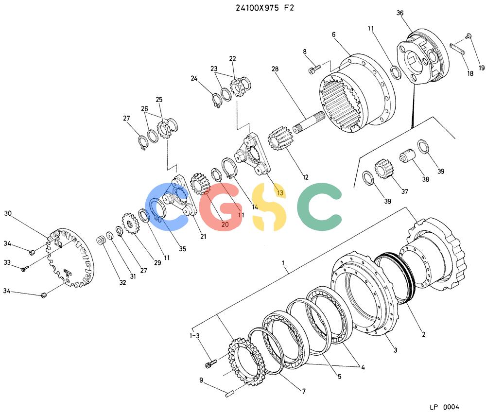 神钢零件查询(K905) - EXCAVATOR BTW LP0004 - LP0554 (1/82-12/03) (02-007) - REDUCTION UNIT Kobelco