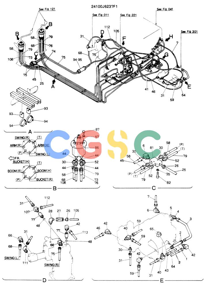 神钢零件查询(K904EL) - EXCAVATOR ASN LX1401 (1/86-12/03) (03-004[01]) - REMOTE-CONTROL ASSY Kobelco