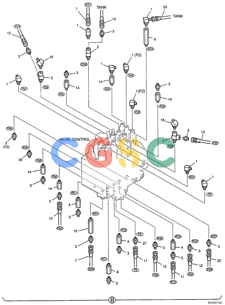 神钢零件查询(NIBBLER) - & BREAKER - SK70SR-1E SHORT RADIUS EXCAVATOR ASN YT02-04001 (4/03-12/04) (06-055[02]) - MAIN CONTROL LINES (NIBBLER & BREAKER), (YT06H00029F2 & YT06H00029F5), PAGE 2 OF 3 Kobelco