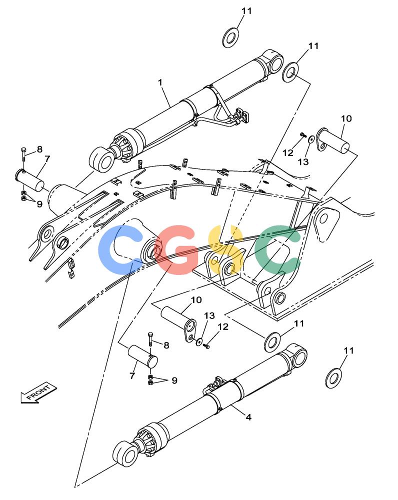 纽荷兰零件查询(E805) - CRAWLER EXCAVATOR TIER 3 (7/06-) (08-012-00[01]) - HYDRAULIC CIRCUIT - BOOM CYLINDER (WITHOUT VALVE, PRESSURE RELIEF) New Holland Constructuion