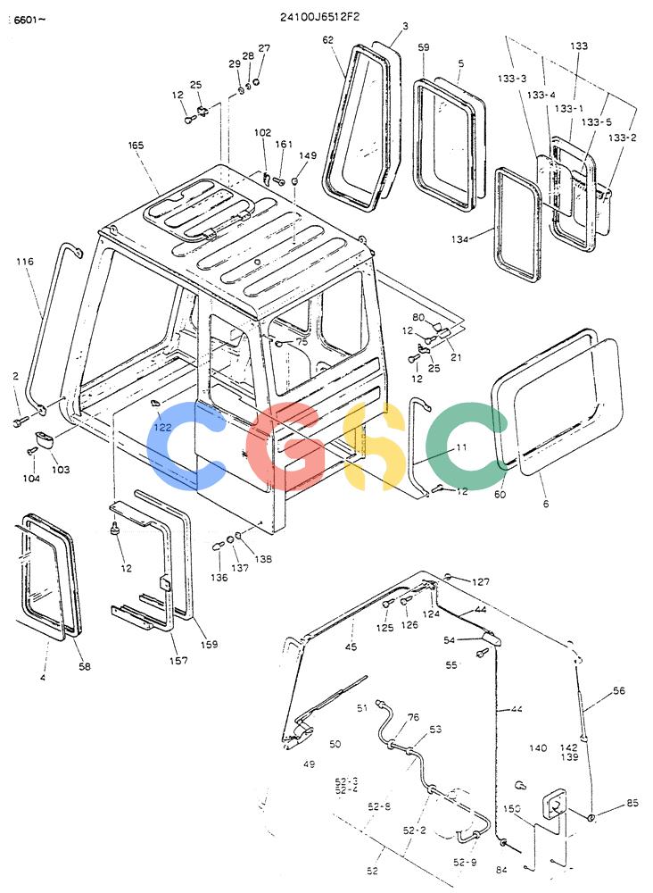 神钢零件查询(K903) - MARK II EXCAVATOR BTW LE6601 - LE7871 (1/88-12/03) (02-002[01]) - CAB ASSY Kobelco
