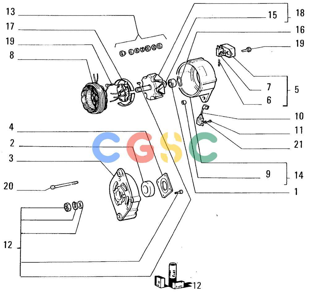 纽荷兰零件查询(FL14E) - CRAWLER LOADER (F3.03[001]) - ALTERNATOR New Holland Constructuion
