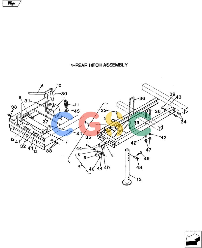 凯斯零件查询(4100 II) - DMI APPLICATOR - 1990 (1/90-12/95) (39.110.01) - REAR HITCH ASSEMBLY Case Agriculture
