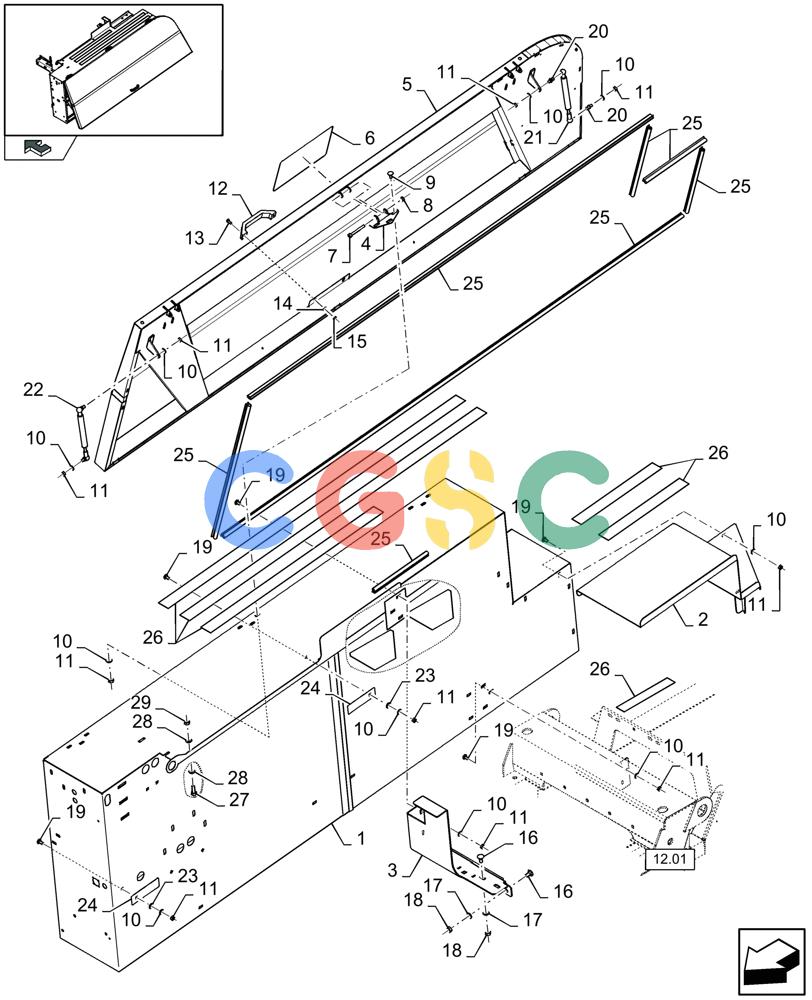 凯斯零件查询(LB433S) - BIG RECTANGULAR BALER (9/08-12/12) (08.07[01]) - TWINE BOXES RH Case Agriculture