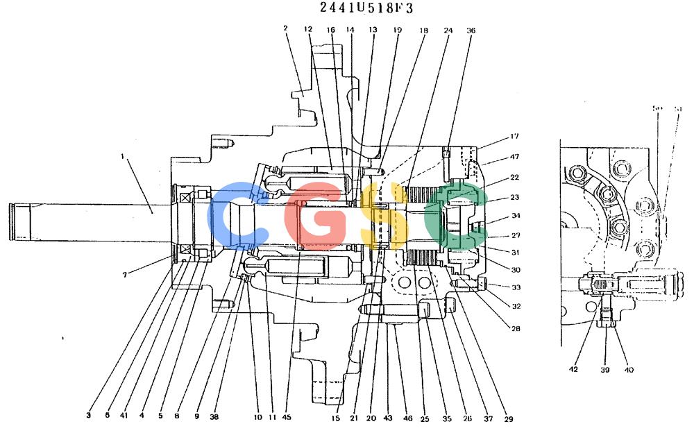 神钢零件查询(MD180LC) - EXCAVATOR ASN YG0647 (1/80-12/06) (12-001) - MOTOR ASSY ( PROPELLING) Kobelco