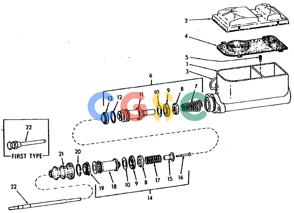 纽荷兰零件查询(65B) - MOTORGRADERS (C1.08[002]) - BRAKE MASTER CYLINDER New Holland Constructuion