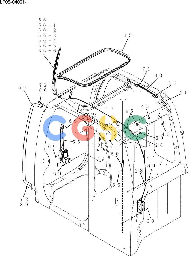 纽荷兰零件查询(E80BMSR) - CRAWLER EXCAVATOR ASN LF05-04001 - (N8TA18060) (180-17[2]) - CAB ASSY New Holland Constructuion