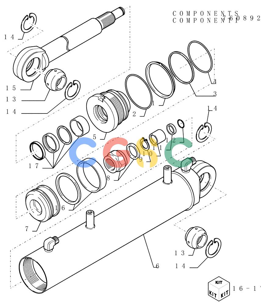 纽荷兰零件查询(D150) - CRAWLER DOZER (1/05-) (9.440[10]) - ANGLE CYLINDERS - OPTIONAL CODE 784180031 - 784181041 - VERSION (01-02) New Holland Constructuion