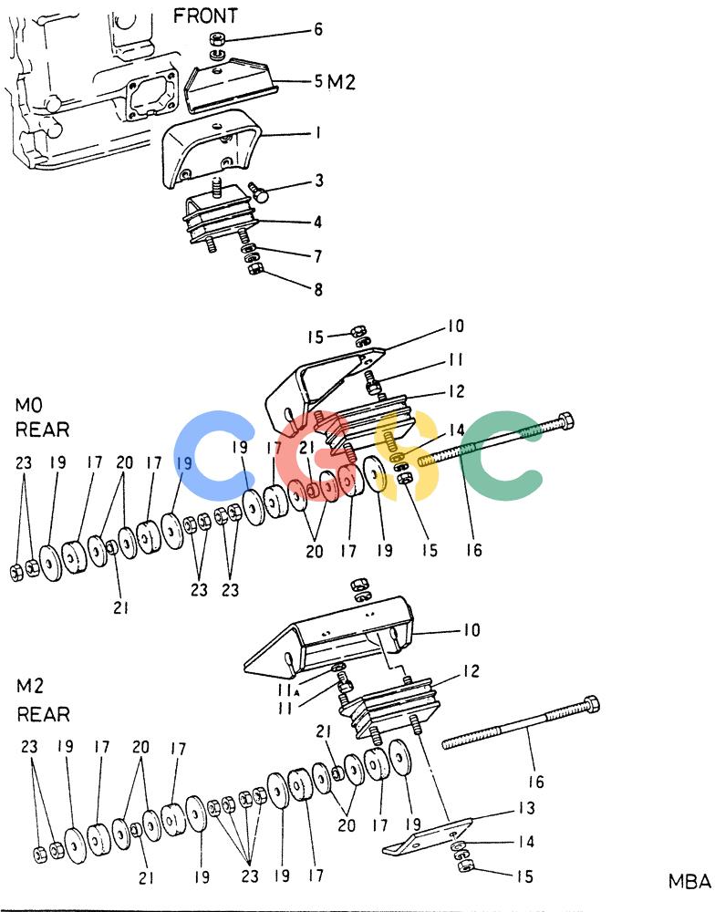神钢零件查询(6D22-TC) - MITSUBISHI DIESEL ENGINE - K909A, K912A, K916, & K935 (1/76-12/06) (01-022) - ENGINE SUPPORT Kobelco
