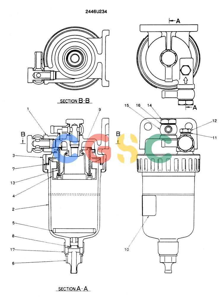 神钢零件查询(K904EL) - EXCAVATOR ASN LX1401 (1/86-12/03) (05-007) - FILTER ASSY Kobelco