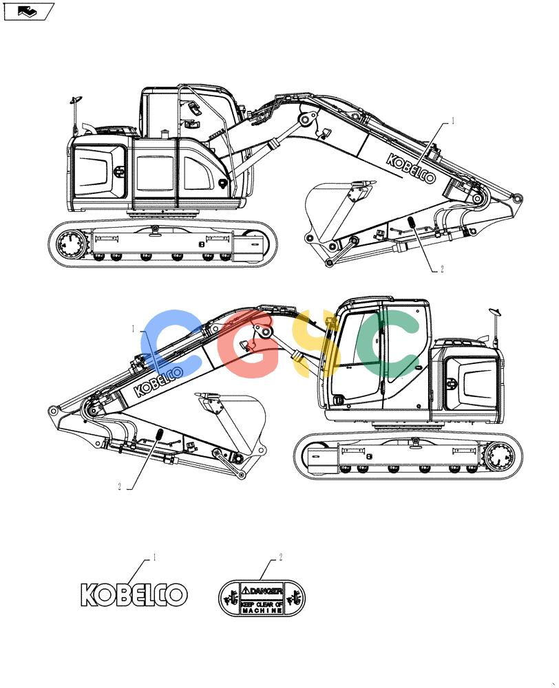 神钢零件查询(ED160 BLADE) - HYDRAULIC EXCAVATOR - ASN LH02-01501 (9/12-12/13) (90.108.AC[17]) - NAMEPLATE Kobelco