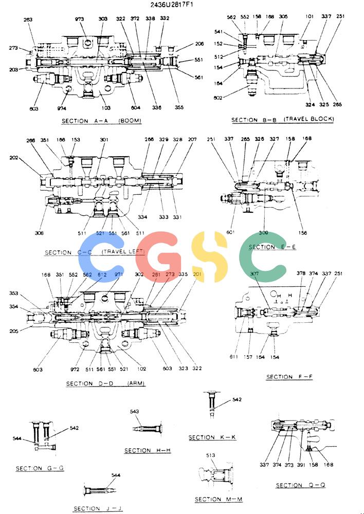 神钢零件查询(MD200C) - EXCAVATOR BTW YQU0701 - YQU2000 (1/80-12/06) (12-001[02]) - VALVE ASSY. CONTROL Kobelco